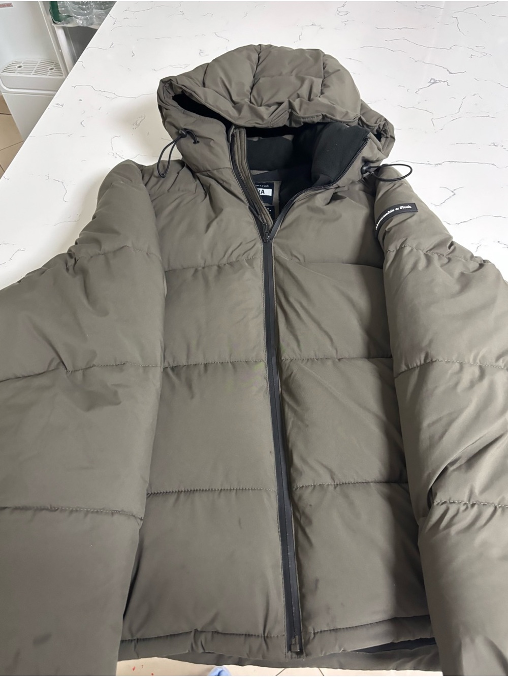 Abercrombie & Fitch Olive Green Puffer Jacket
